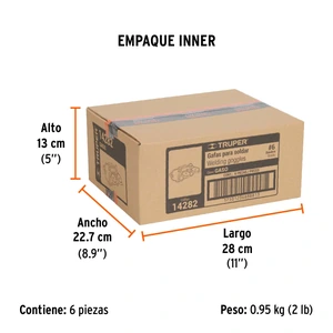 Gafas p/soldar c/4 válvulas de ventilación, sombra 6, TRUPER