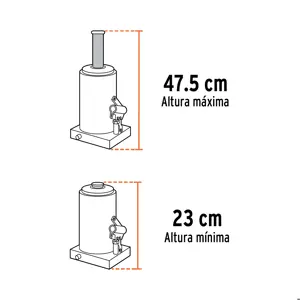 Gato hidráulico de botella de 12 Ton, Truper