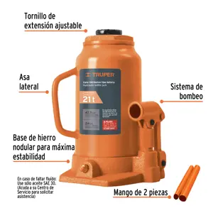 14822 / GAT-20 Gato hidráulico de botella de 21Ton, Truper