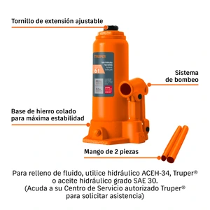 Gato hidráulico de botella de 6 Ton, Truper