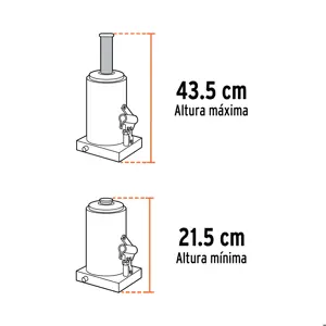14814 / GAT-6 Gato hidráulico de botella de 6 Ton, Truper