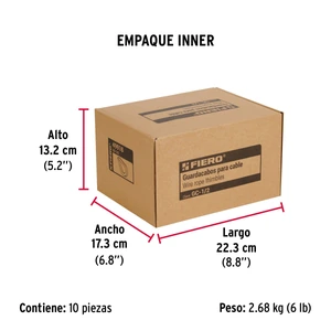 Bolsa con 5 guardacabos para cable de acero de 1/2