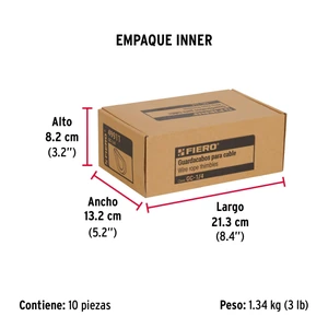 Bolsa con 10 guardacabos para cable de acero de 1/4