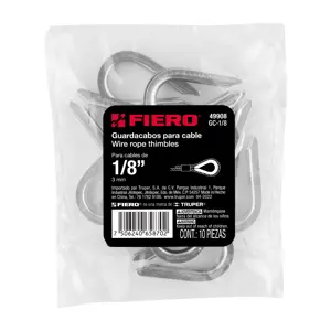 Bolsa con 10 guardacabos para cable de acero de 1/8
