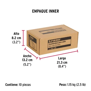 Bolsa con 10 guardacabos para cable de acero de 1/8