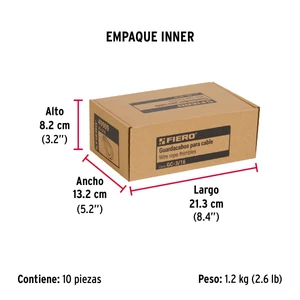 Bolsa con 10 guardacabos para cable de acero de 3/16