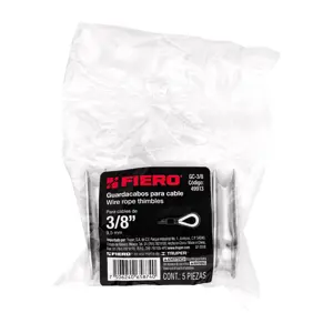 Bolsa con 5 guardacabos para cable de acero de 3/8