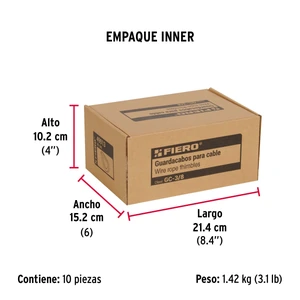 Bolsa con 5 guardacabos para cable de acero de 3/8