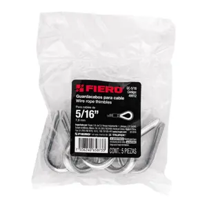 Bolsa con 5 guardacabos para cable de acero de 5/16