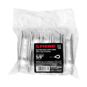 Bolsa con 5 guardacabos para cable de acero de 5/8