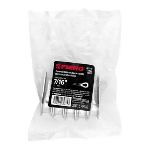 Bolsa con 5 guardacabos para cable de acero de 7/16