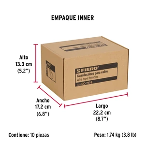Bolsa con 5 guardacabos para cable de acero de 7/16