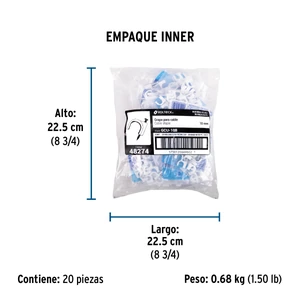 Volteck Bolsa con 20 grapas blancas de 10 mm para cable redondo