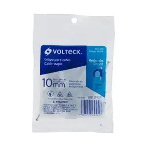 Volteck Bolsa con 20 grapas negras de 10 mm para cable redondo