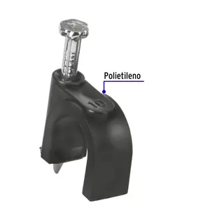 Volteck Bolsa con 20 grapas negras de 10 mm para cable redondo
