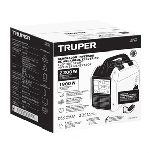 Truper Generador silencioso inverter 2200W, 80 cc, enc. electrónico