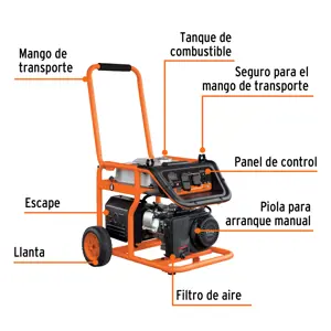 15342 / GEN-25X Generador portátil 2.5 kW motor a gasolina, Truper