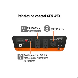 Generador portátil 4.5 kW motor a gasolina, Truper