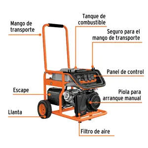 Generador portátil 4.5 kW motor a gasolina, Truper