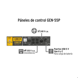 Generador portátil 6.6 kW motor a gasolina, Pretul