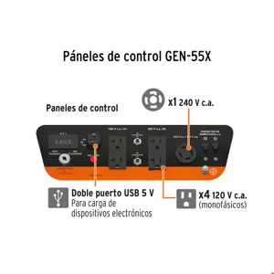Generador portátil 5.5 kW motor a gasolina, Truper