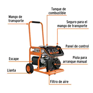 Generador portátil 5.5 kW motor a gasolina, Truper