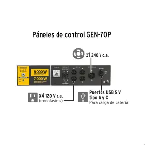 Generador portátil 8 kW motor a gasolina, Pretul