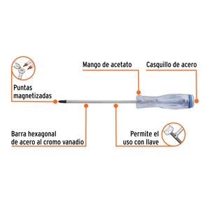 Desarmador de cruz de golpe 1/4
