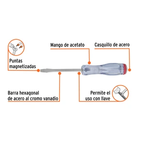 Desarmador plano de golpe 3/16