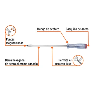Desarmador plano de golpe 3/8
