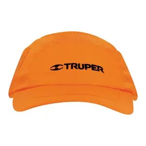 Gorra color naranja, 100% poliéster, Truper
