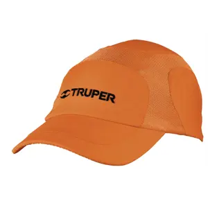 Gorra Truper color naranja, 100% poliéster respirable