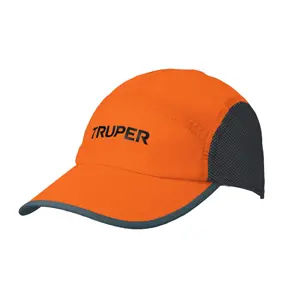 Gorra Truper color naranja, 100% poliéster respirable