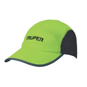 Gorra Truper color verde, 100% poliéster respirable