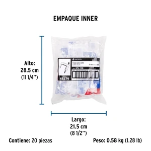 Volteck Bolsa con 20 grapas blancas de 6 x 9.5 mm para cable plano