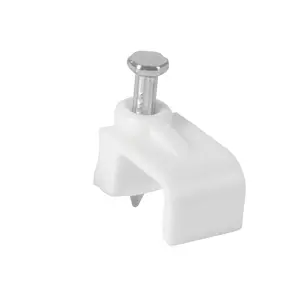 43046 / GPL-10BG Volteck Bolsa con 500 grapas blancas de 6 x 9.5 mm para cable plano