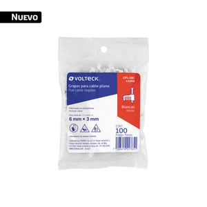 43890 / GPL-5BC Bolsa con 100 grapas blancas de 6 mm para cable plano