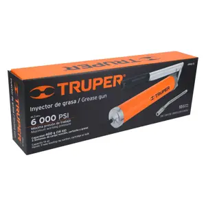 14859 / GRAS-13 Truper Inyectora de grasa 14 oz, 6000 PSI con grip antiderrapante