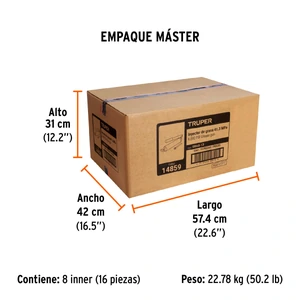 Truper Inyectora de grasa 14 oz, 6000 PSI con grip antiderrapante