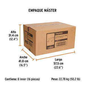 Truper Inyectora de grasa 14 oz, 8000 PSI con grip antiderrapante