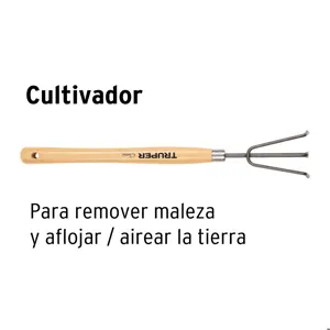 Cultivador para jardín, mango de 12-1/4