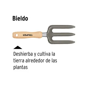 Bieldo para jardín, mango de 6