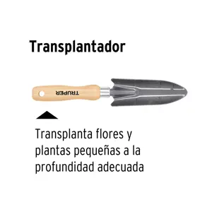 Transplantador para jardín, mango de 6