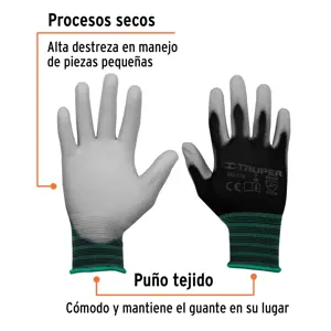 13291 / GU-112 Guantes de nylon recubiertos de poliuretano, M, Truper