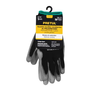 20030 / GU-112P Guantes de nylon recubiertos de poliuretano, M, Pretul