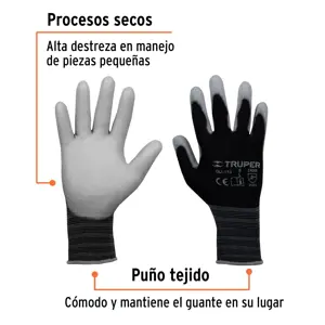 13292 / GU-113 Guantes de nylon recubiertos de poliuretano, G, Truper