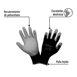 Guantes de nylon recubiertos de poliuretano, G, PRETUL