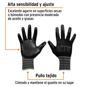 13293 / GU-121 Guantes de nylon recubiertos de nitrilo, CH, Truper