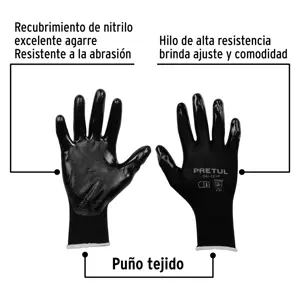 Guantes de nylon recubiertos de nitrilo, CH, PRETUL