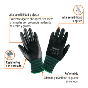 Guantes de nylon recubiertos de nitrilo, M, TRUPER